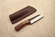 Handmade Carbon Steel Full Tang Rose Wood Tracker , camping knife With Leather Sheath Best Gift For Anniversary Best Wedding Gift Knives Terror Defender 