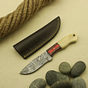 Handmade Damascus Steel Skinner Camping Hunting knife with Beautiful handle Design Best Gift For him , Personalized knife comes with Sheath Knives Terror Defender 