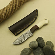 Custom Handmade Damascus steel Fixed Blade Skinner Hunting Camping knife Knives Terror Defender 