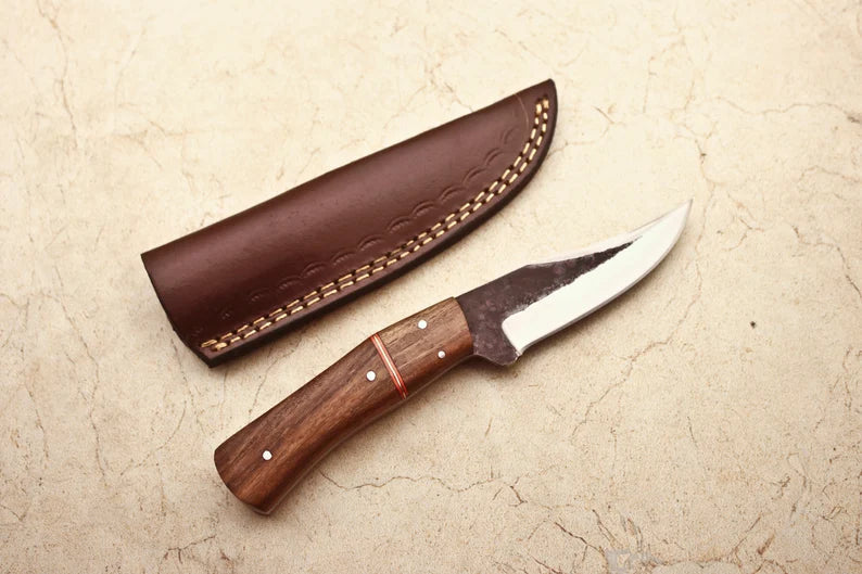 Hand Forged Carbon Steel Hunting Boot knife with Pure rosewood Handle come with leather Sheath Best Father's Day Gift Best Gift For Him Knives Terror Defender 