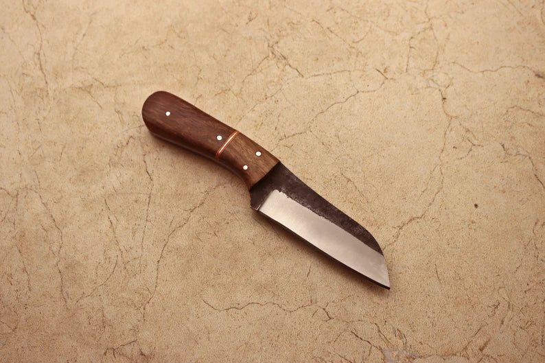 Handmade Carbon Steel Full Tang Rose Wood Tracker , camping knife With Leather Sheath Best Gift For Anniversary Best Wedding Gift Knives Terror Defender 