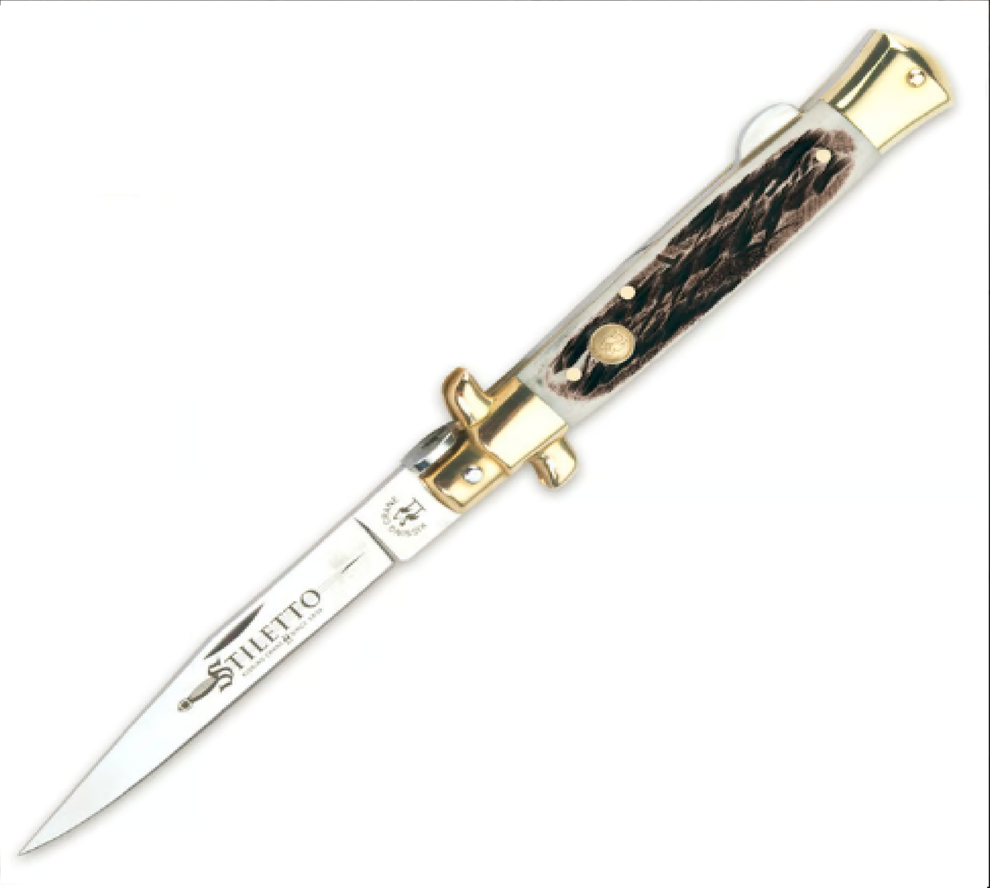 Burnt Bone Composite Stiletto Pocket Knife Folding knives Terror Defender 