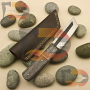 Double Edge Custom Hand forged 9''inch Superb Carbon steel Tanto Knife/Sheath Knives Terror Defender 