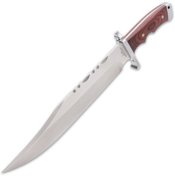 Hibben Bloodwood Magnum Bowie Knife And Sheath - 3Cr13 Stainless Steel Blade, Bloodwood Handle - Length 18 1/4” Knives Terror Defender 