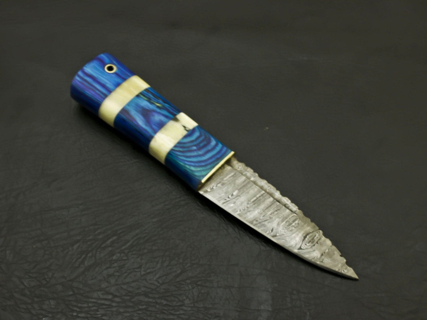 8''inch Beautiful Handmade Damascus Steel Sgian Dubh Scottish Dirk Knife/ Sheath Hunting Terror Defender 