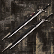 Anduril Sword and Aragorn Strider Ranger Sword with knife And Aragorn Strider Ranger Sword with knife Lord Of The Ring Pair Costume Weapons Terror Defender 
