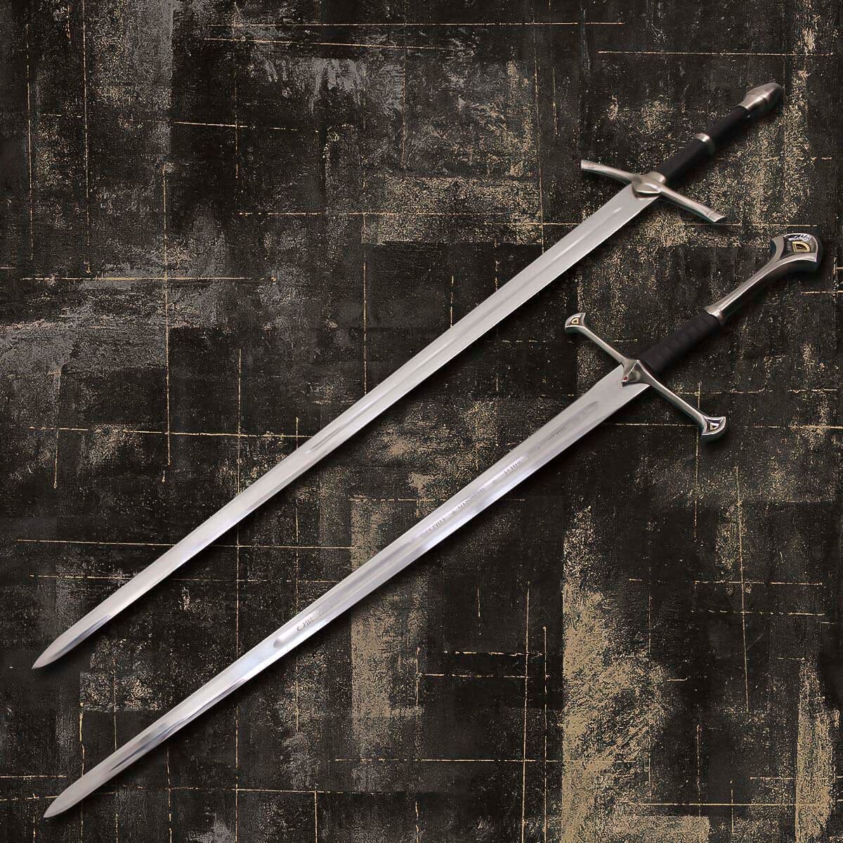Anduril Sword and Aragorn Strider Ranger Sword with knife And Aragorn Strider Ranger Sword with knife Lord Of The Ring Pair Costume Weapons Terror Defender 