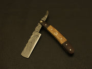 Beautiful Damascus Steel Razor Handmade Cut Throat Barber Salon Shaving Razor Pocket Knife Knives Terror Defender 