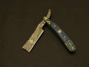 Beautiful Damascus Steel Razor Handmade Cut Throat Barber Salon Shaving Razor Pocket Knife Knives Terror Defender 