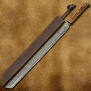 Beautiful Handmade 27 inches Damascus steel Hunting Machete with sheath Costume Weapons Terror Defender 