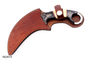 Beautiful handmade Damascus karambit knife handle made of camel bone and buffalo horn Hunting Terror Defender 