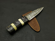 Beautiful Handmade Damascus Steel Serrated Edge Scottish Dirk Knife/ Sheath Hunting Terror Defender 