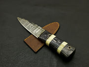 Beautiful Handmade Damascus Steel Serrated Edge Scottish Dirk Knife/ Sheath Hunting Terror Defender 