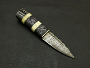 Beautiful Handmade Damascus Steel Serrated Edge Scottish Dirk Knife/ Sheath Hunting Terror Defender 