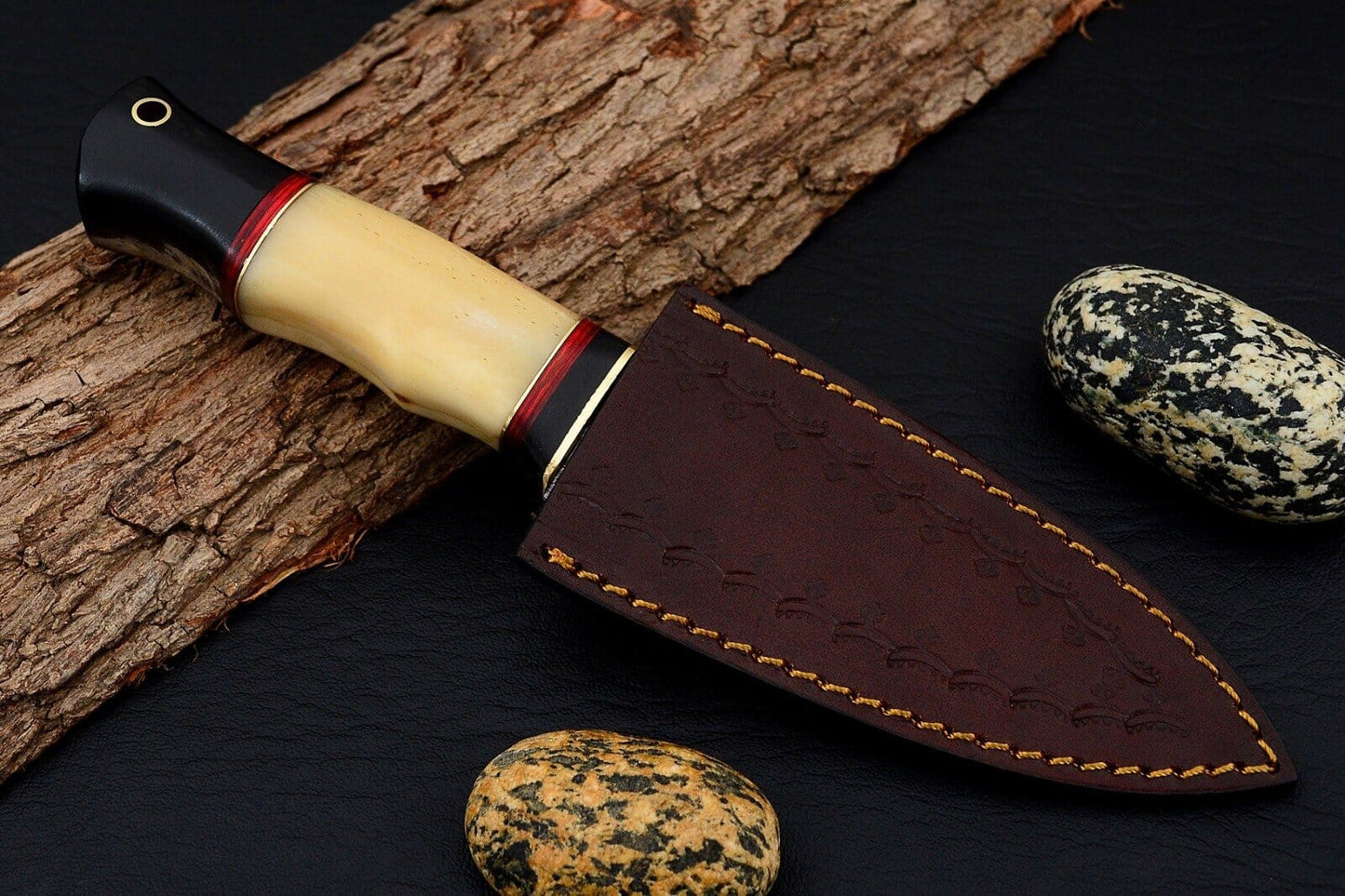 Celtic Scottish Dirk SGIAN DUBH DAGGER Bone Handle Knife. Hunting Terror Defender 