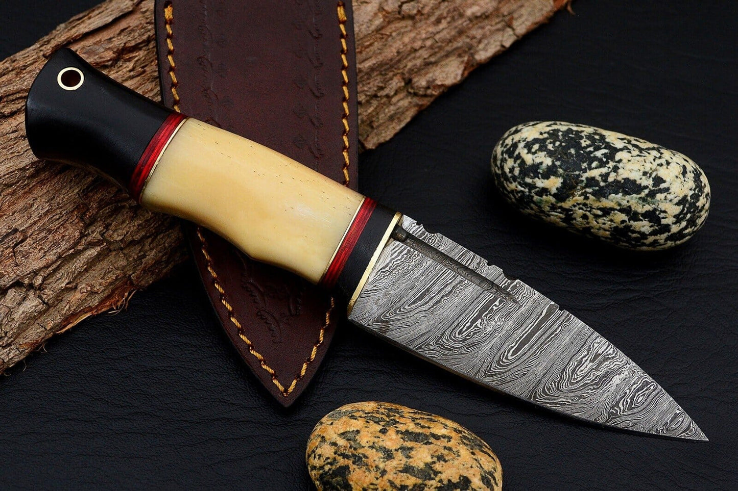 Celtic Scottish Dirk SGIAN DUBH DAGGER Bone Handle Knife. Hunting Terror Defender 