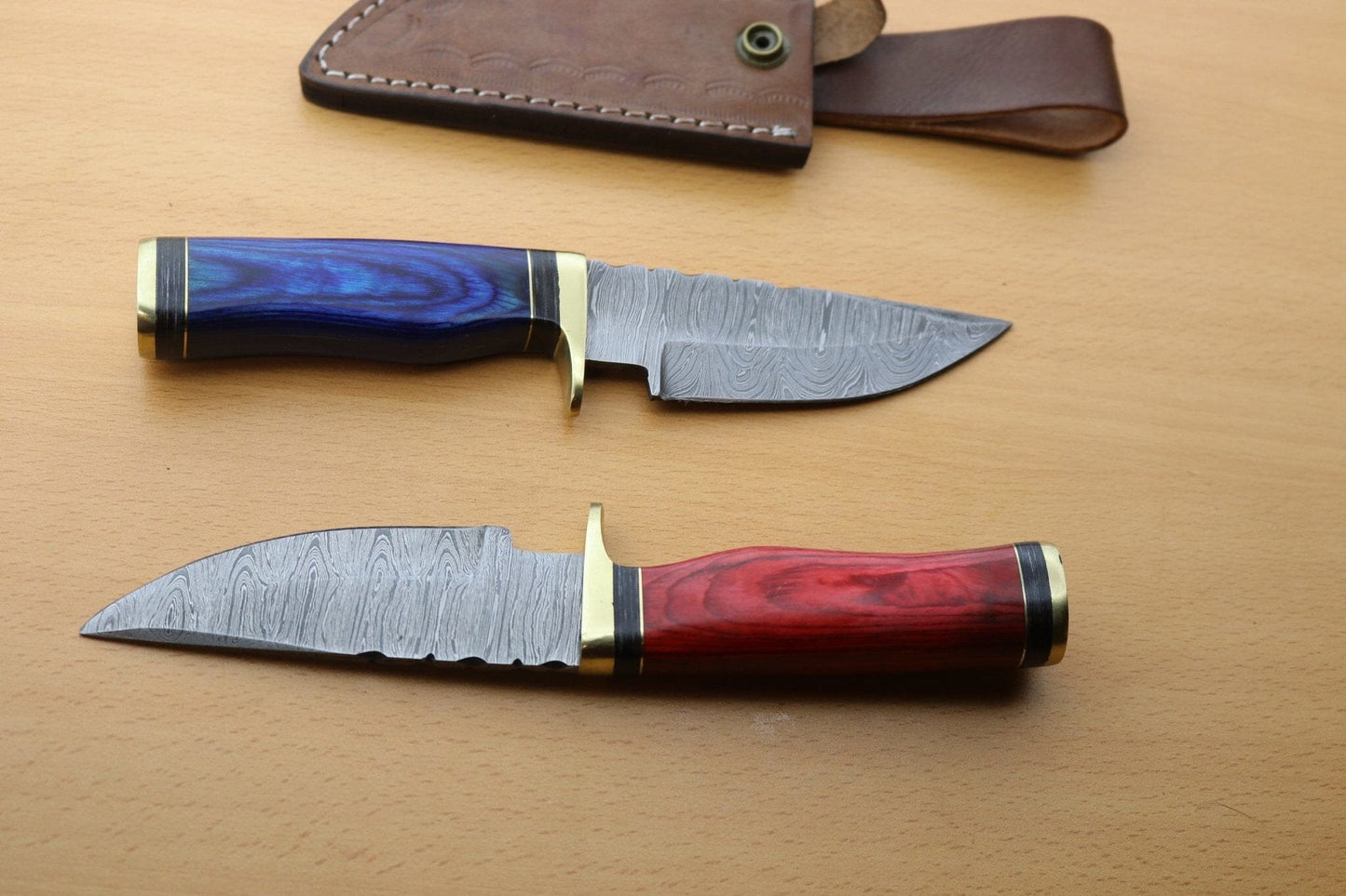 Combo 2: '8"in Handmade Damascus Steel Hunting/skinning Knife/pakka Wood Hunting Terror Defender 