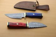 Combo 2: '8"in Handmade Damascus Steel Hunting/skinning Knife/pakka Wood Hunting Terror Defender 