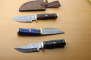 Combo 3: '8"in Handmade Damascus Steel Hunting/skinning Knife/pakka Wood Hunting Terror Defender 