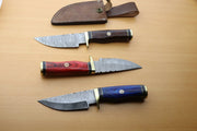 Combo 3: '8"in Handmade Damascus Steel Hunting/skinning Knife/pakka Wood Hunting Terror Defender 