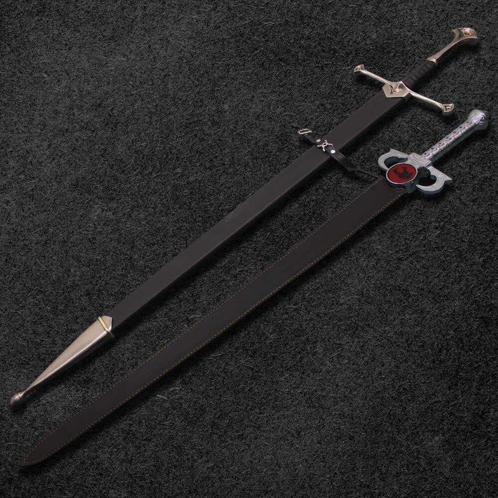 Combo Of 2: Anduril Sword of Narsil the King Aragorn Replica Sword And Thundercat Lionio Sword of Omens Fully Handmade Replica Costume Weapons Terror Defender 