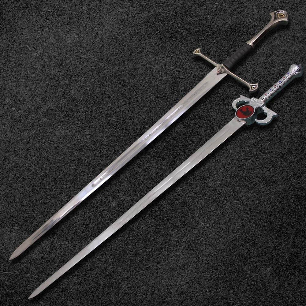 Combo Of 2: Anduril Sword of Narsil the King Aragorn Replica Sword And Thundercat Lionio Sword of Omens Fully Handmade Replica Costume Weapons Terror Defender 