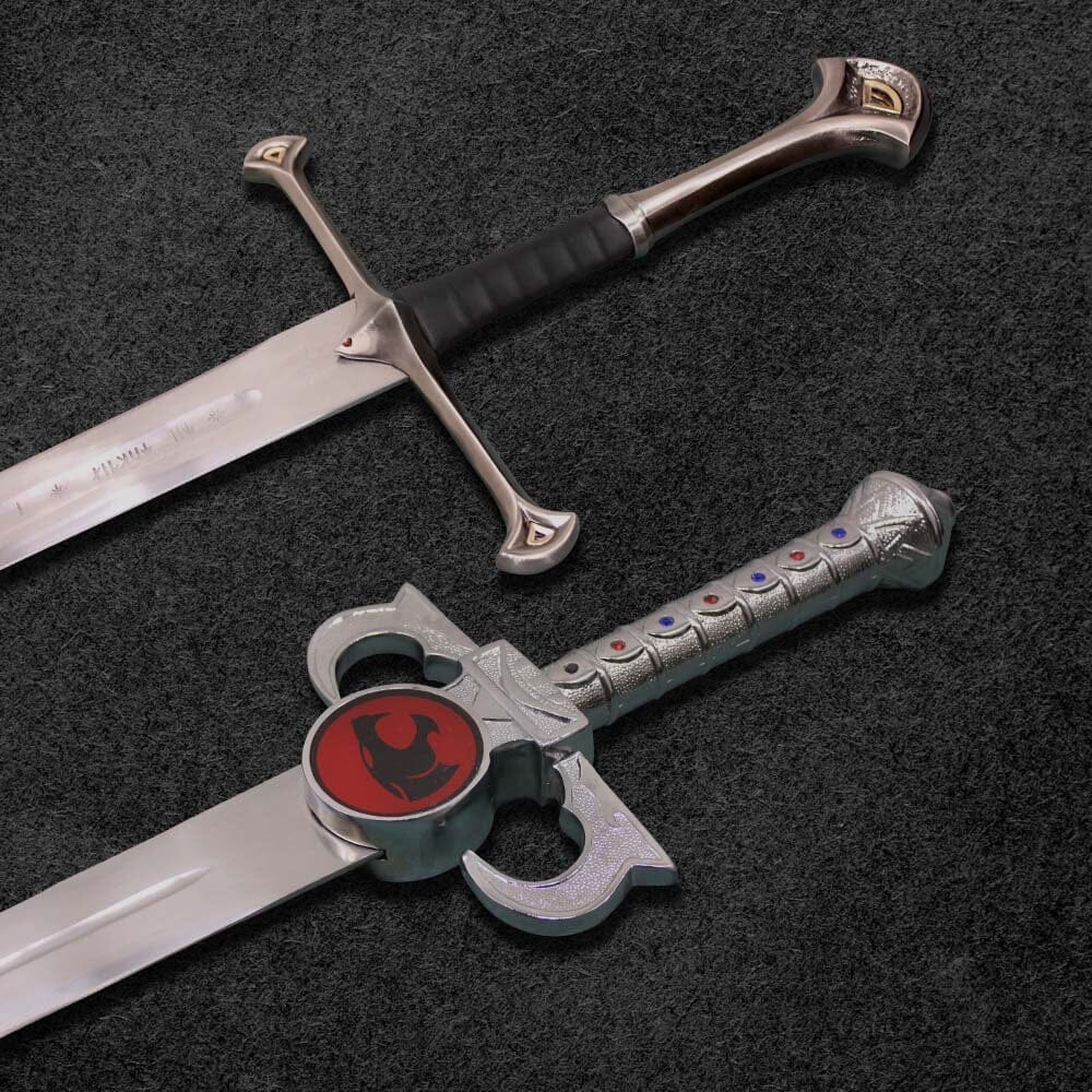 Combo Of 2: Anduril Sword of Narsil the King Aragorn Replica Sword And Thundercat Lionio Sword of Omens Fully Handmade Replica Costume Weapons Terror Defender 