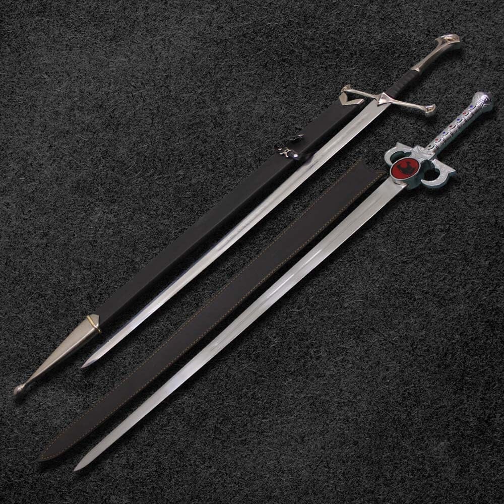 Combo Of 2: Anduril Sword of Narsil the King Aragorn Replica Sword And Thundercat Lionio Sword of Omens Fully Handmade Replica Costume Weapons Terror Defender 