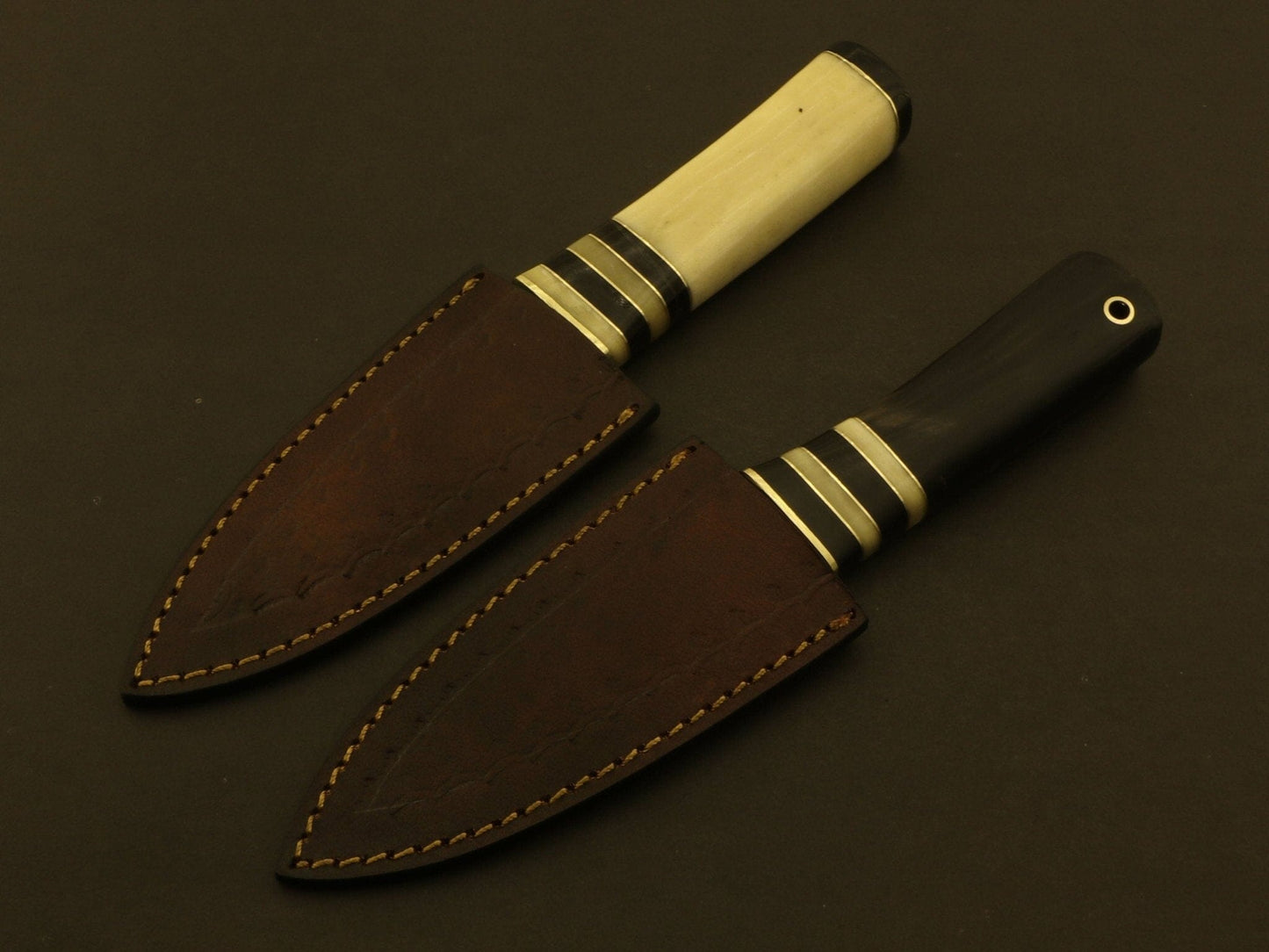 Combo Of 2: Celtic Scottish Dirk SGIAN DUBH DAGGER Bone Handle Knife. Knives Terror Defender 