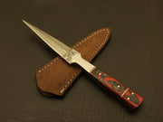 Combo Of 2 : Custom Handmade Damascus Steel Hunting Double Edge Dagger Boot Knife Costume Weapons Terror Defender 