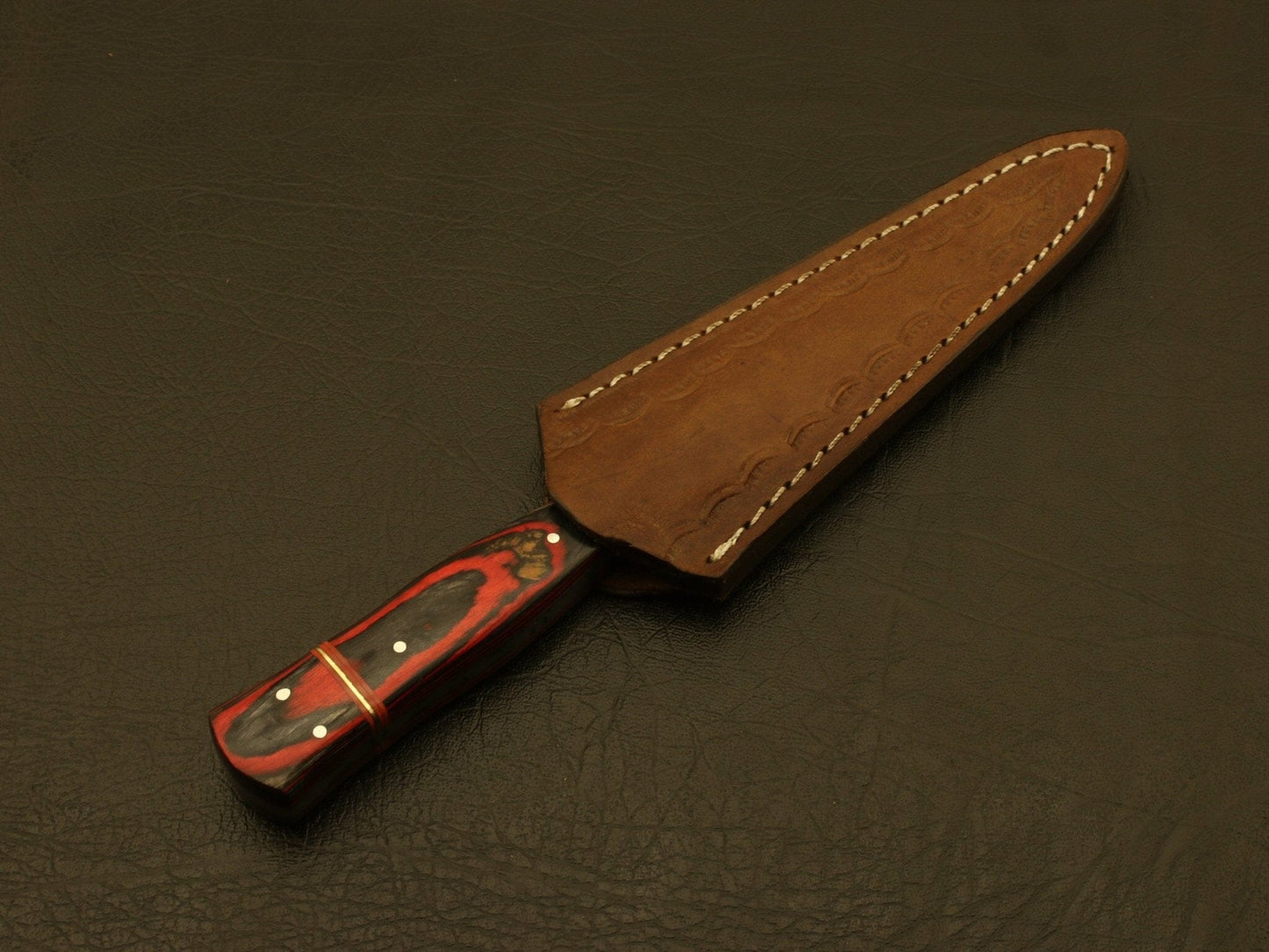 Combo of 2 :Custom Handmade Damascus Steel Hunting Double Edge Dagger Boot Knives with sheath Hunting Terror Defender 