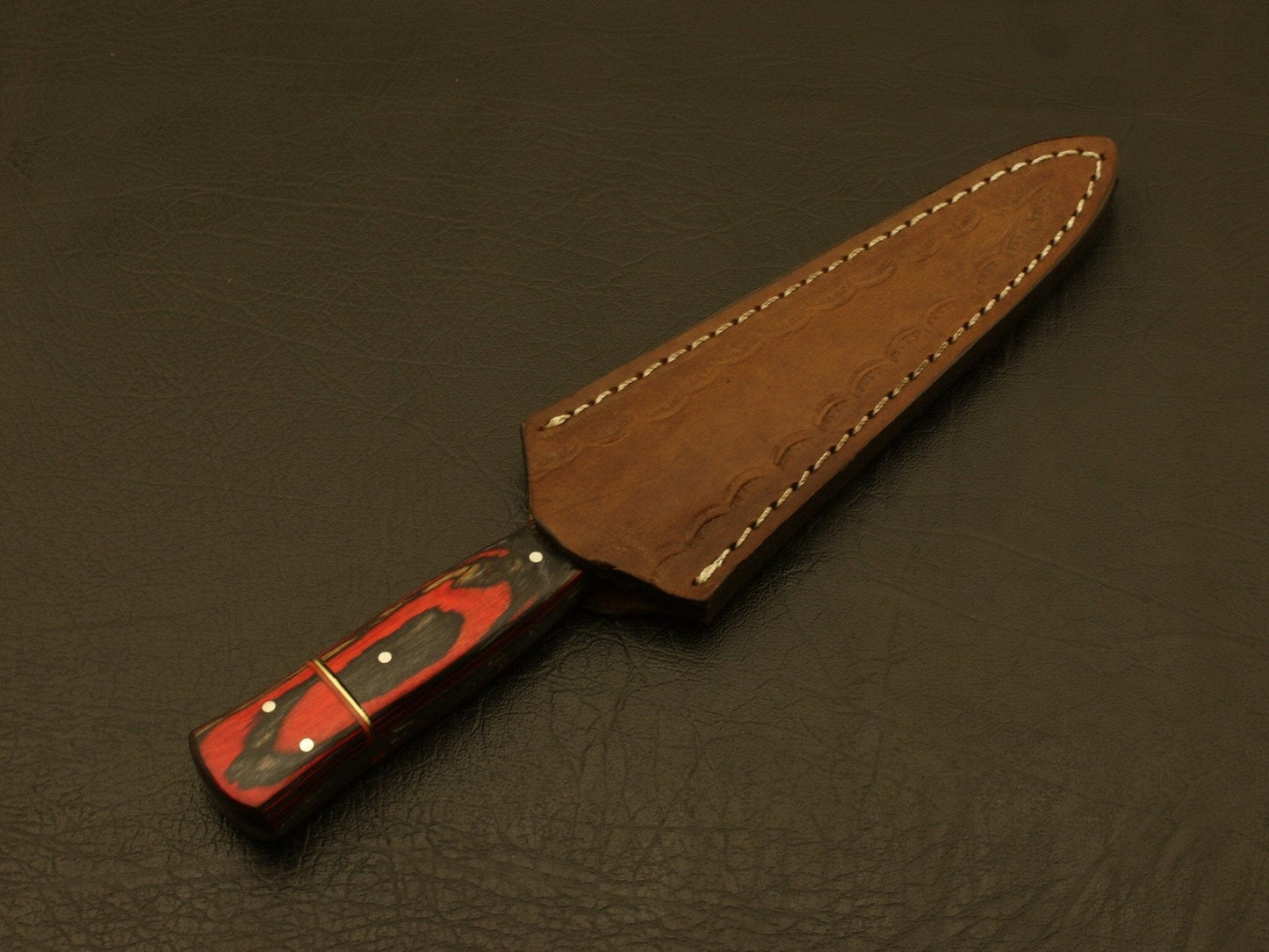 Combo of 2 :Custom Handmade Damascus Steel Hunting Double Edge Dagger Boot Knives with sheath Hunting Terror Defender 