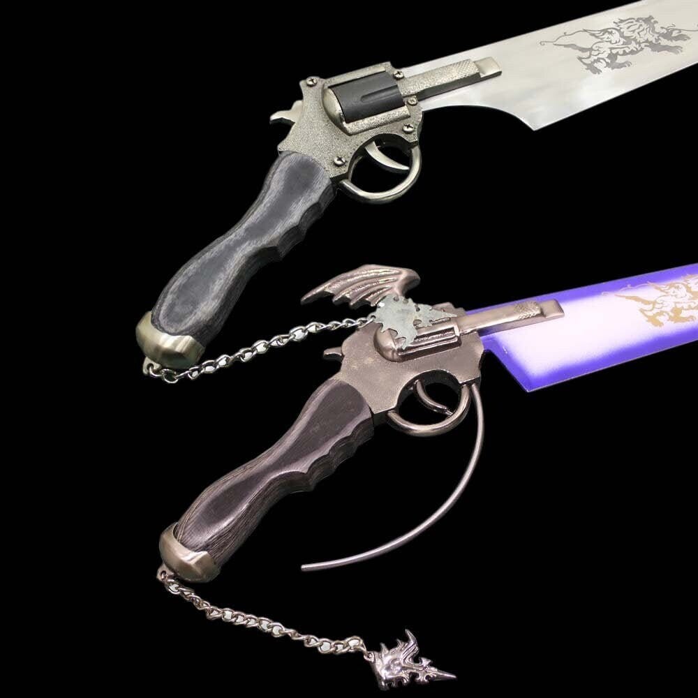 Combo Of 2: Functional Squall Gunblade Revolver Sword Pair Costume Weapons Terror Defender 