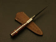 Combo of 2: Hand Forged Damascus Steel Hunting Double Edge Dagger Boot Knife with leather sheath Hunting Terror Defender 