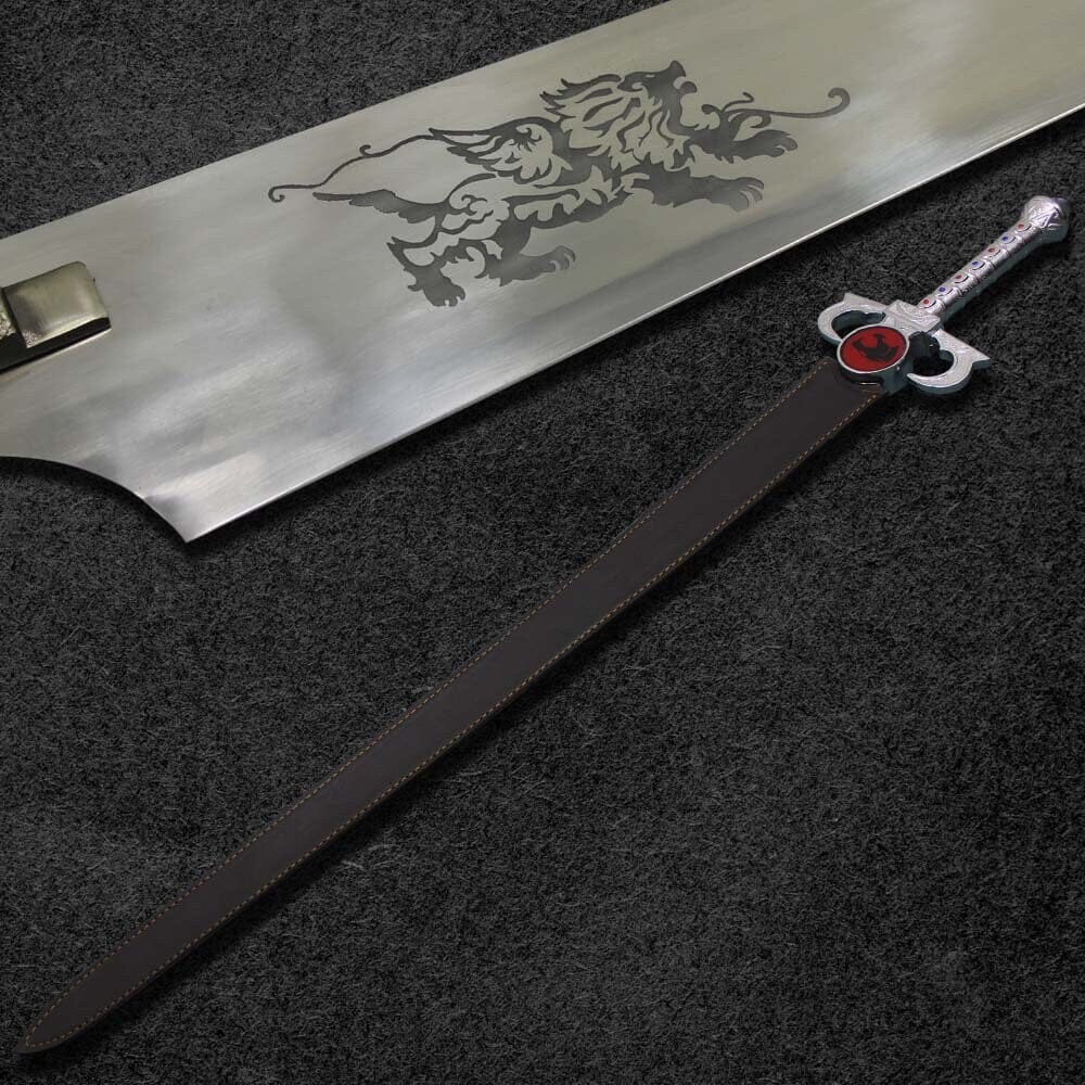 Combo Of 2: Handmade Functional Squall Gunblade Revolver Sword And Thundercat Lionio Sword of Omens Handmade Replica Costume Weapons Terror Defender 