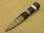 Combo Of 4: Handmade Celtic Scottish - Genuine Damascus Sgian Dubh Dirk knives With Sheath Groomsmen Gifts Terror Defender 