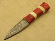 Combo Of 4: Handmade Celtic Scottish - Genuine Damascus Sgian Dubh Dirk knives With Sheath Groomsmen Gifts Terror Defender 