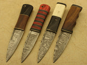 Combo Of 4: Handmade Celtic Scottish - Genuine Damascus Sgian Dubh Dirk knives With Sheath Hunting Terror Defender 