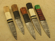 Combo Of 5: Handmade Celtic Scottish - Genuine Damascus Sgian Dubh Dirk knives With Sheat Groomsmen Gifts Terror Defender 