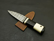 Custom Beautiful Handmade Damascus Steel Serrated Edge Scottish Dirk Knife/ Sheath Hunting Terror Defender 