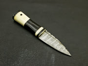 Custom Beautiful Handmade Damascus Steel Serrated Edge Scottish Dirk Knife/ Sheath Hunting Terror Defender 