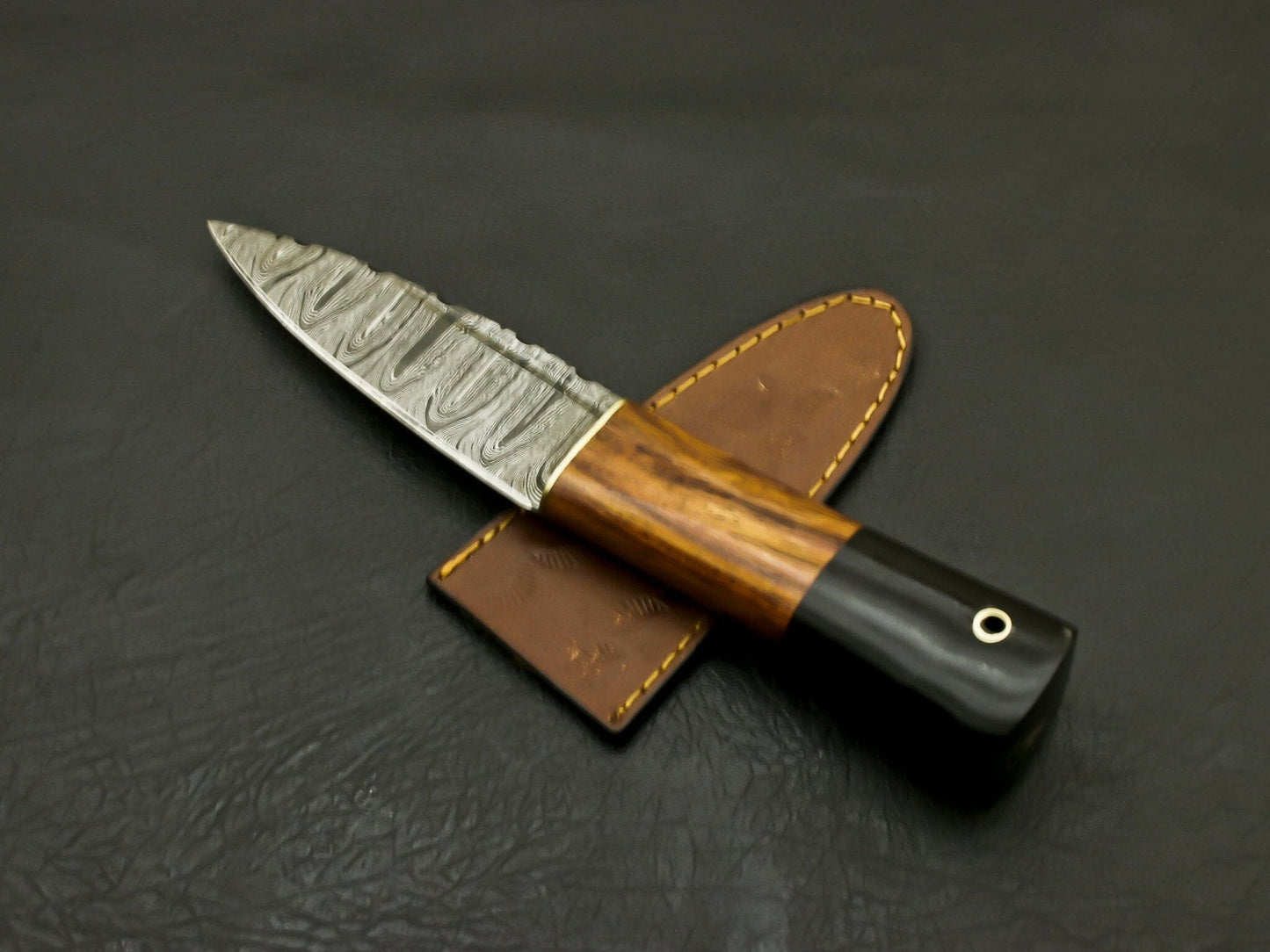 Custom Beautiful Handmade Damascus Steel Serrated Scottish Dirk Knife/ Sheath Hunting Terror Defender 