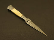 Custom Hand Forged Camel Bone Handle Knives Damascus Hunting /Skinning Knife With leather Sheath Knives Terror Defender 