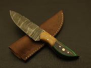 Custom hand forged Damascus steel hunting knife, full tang + sheath Hunting Terror Defender 