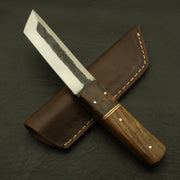 Custom Handmade 9''inch High Carbon steel Tanto Knife/Skinning Knife/PAKKA/Rose/Wood/Sheath Hunting Terror Defender 