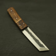 Custom Handmade 9''inch High Carbon steel Tanto Knife/Skinning Knife/PAKKA/Rose/Wood/Sheath Hunting Terror Defender 