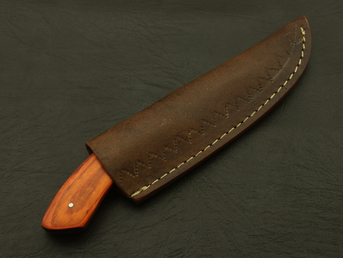 Custom Handmade Cutting Edge pattern Damascus 8" Hunting/skinning Knife/paka/rose/wood/sheath Hunting Terror Defender 