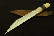 Custom Handmade Dagger D2 stainless Steel Blade,with pattern / Warrior Dagger / Sheath Costume Weapons Terror Defender 