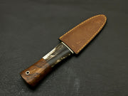 Custom Handmade Damascus Sgian Dubh Serrated edge Dirk Knife with leather sheath Hunting Terror Defender 