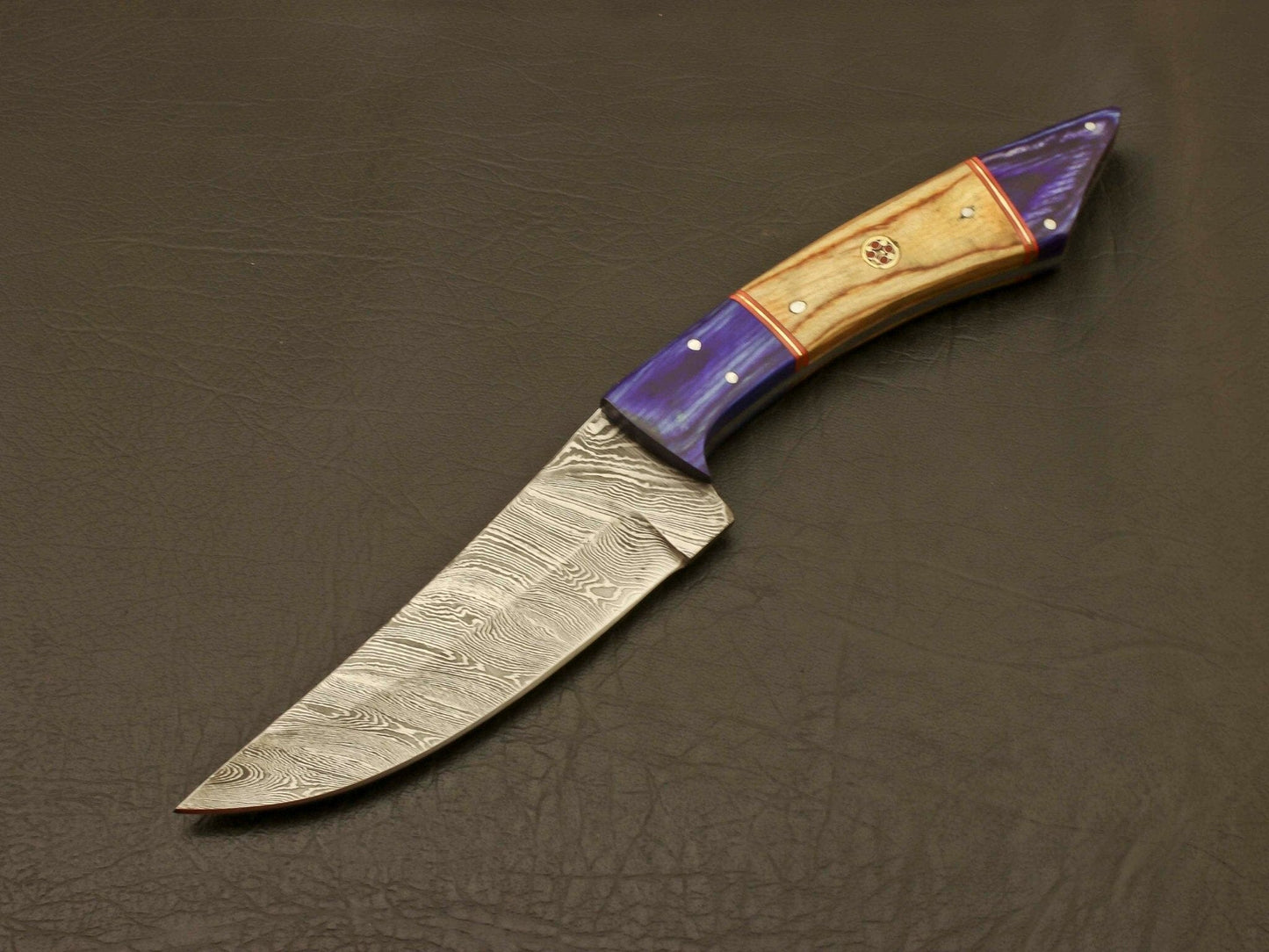 Custom Handmade Damascus Steel Handle pakka/rosewood Hunting Skinning Knife Camping Terror Defender 